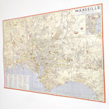 Vintage map of Marseille 1970