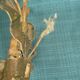 Pair of wall lamps gold patinated vintage metal