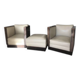 Ensemble fauteuils et pouf Art Déco