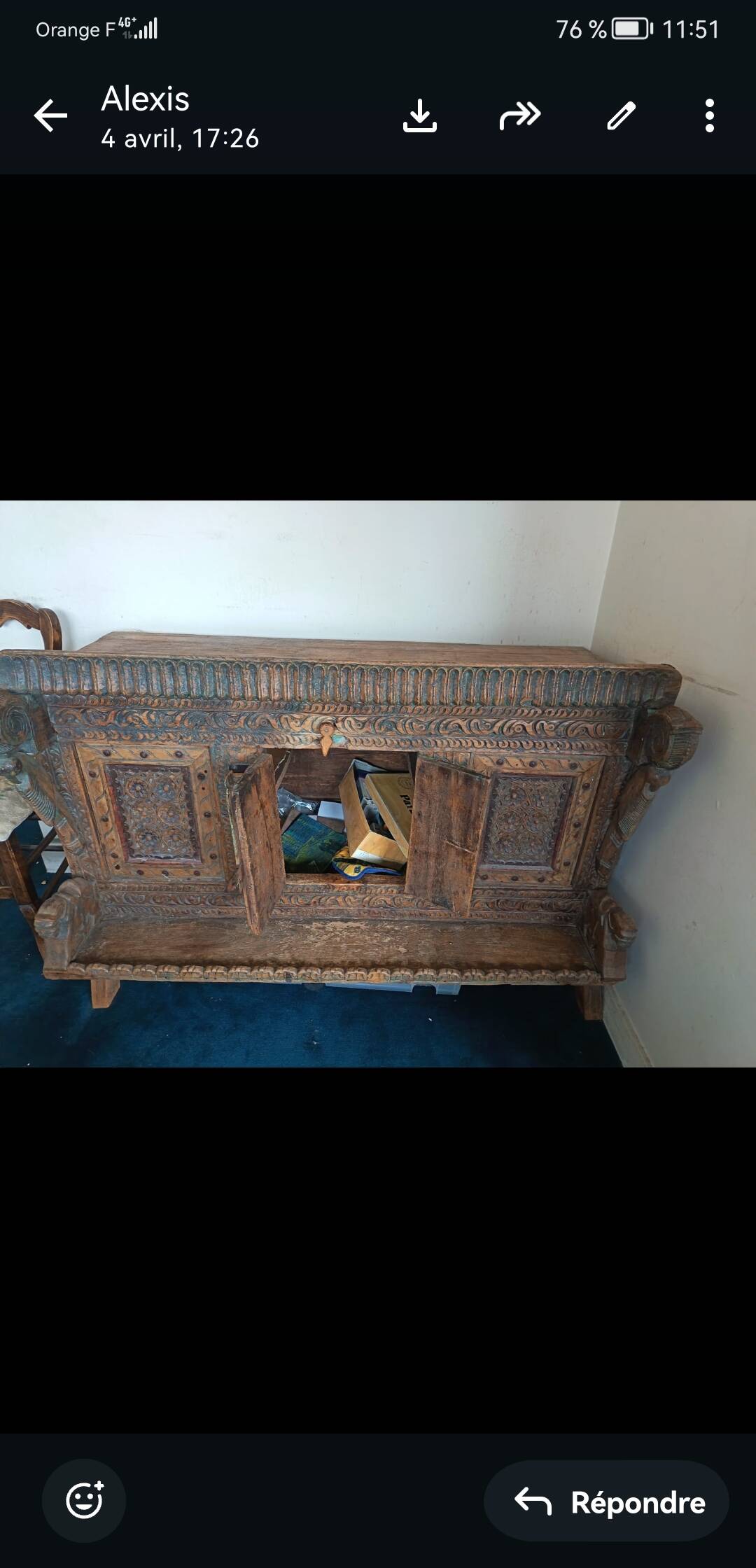 Indian buffet made of wood and iron