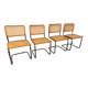 Set of 4 vintage Cesca S32 dining chairs by Marcel Breuer, 1990s