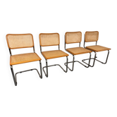 Set of 4 vintage Cesca S32 dining chairs by Marcel Breuer, 1990s