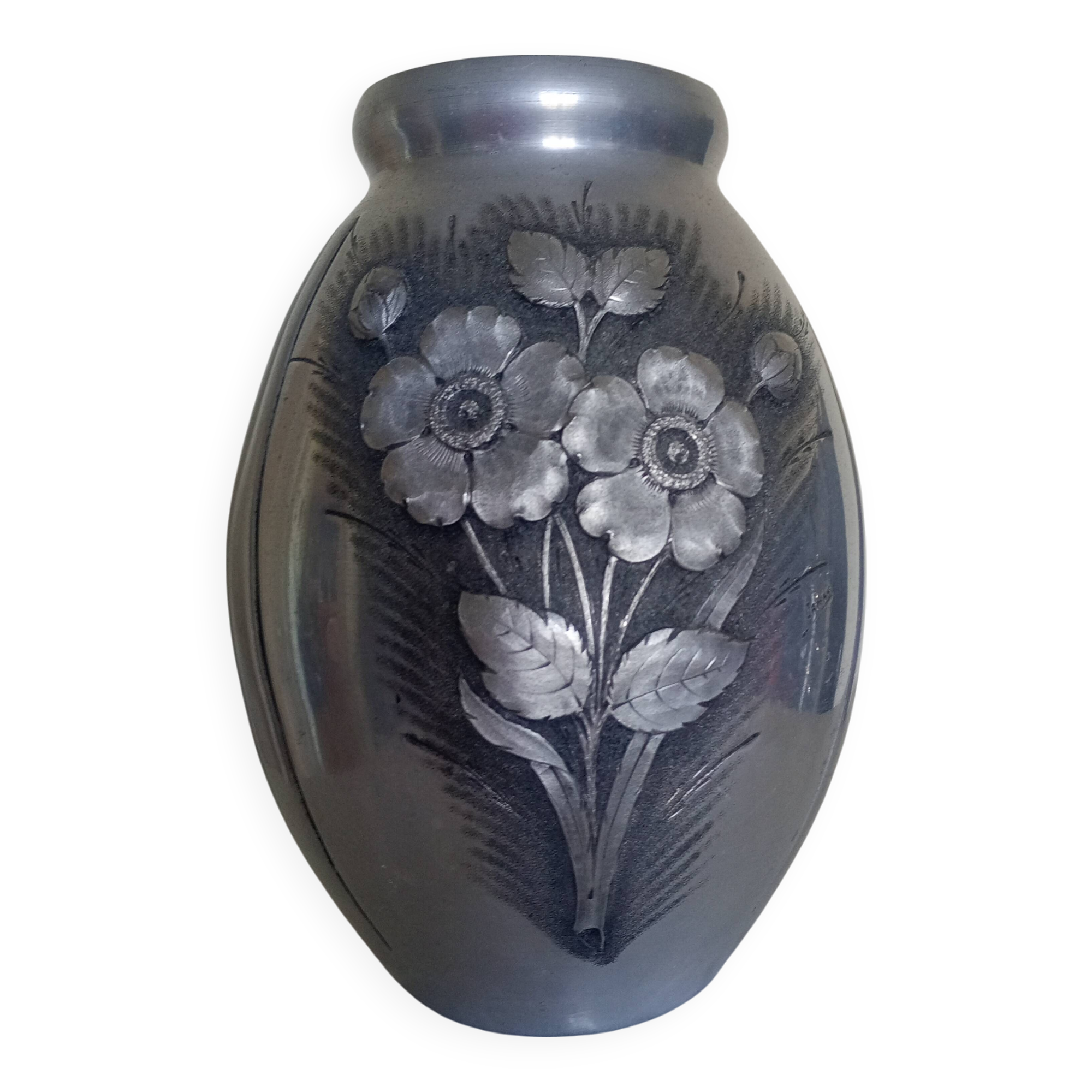 Aliometal Artistic Edition Irman - Relief Flower Vase - Aluminum