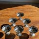 Set of 6 metal ice cream cups on flower-shaped feet
