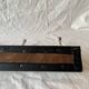 Vintage wall coat rack in wood and black Skai - 6 coat hooks