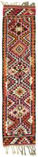 Turkish Handwoven Vintage Herki Kilim 90 cm x 348 cm