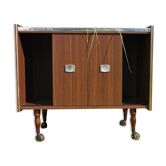 Meuble bar vitrine à roulettes vintage