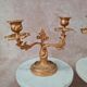 Pair of antique gilded candlesticks – Louis XV / Rococo style