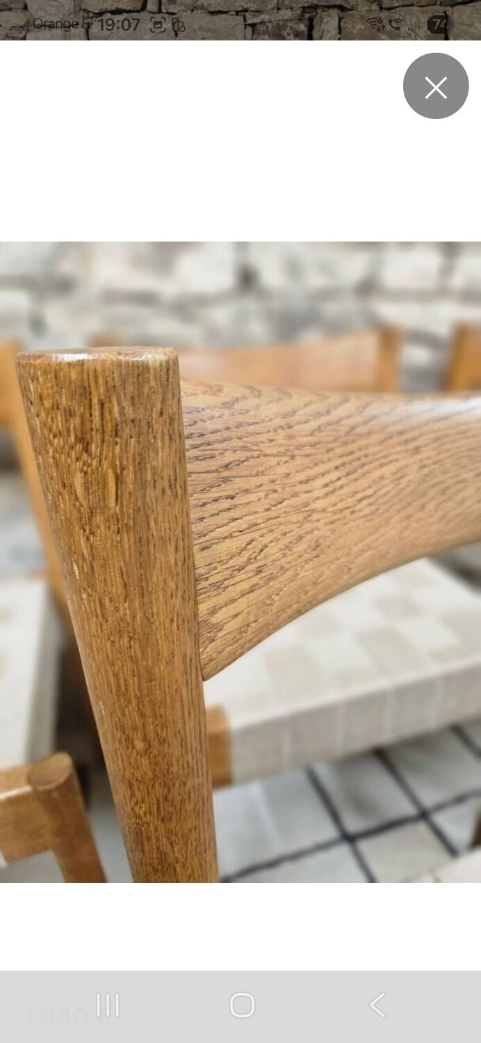 6 chaises Scandinave 1960' sangles tressées