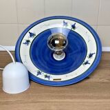 Vintage white ceramic chandelier lampshade decorated with grape patterns