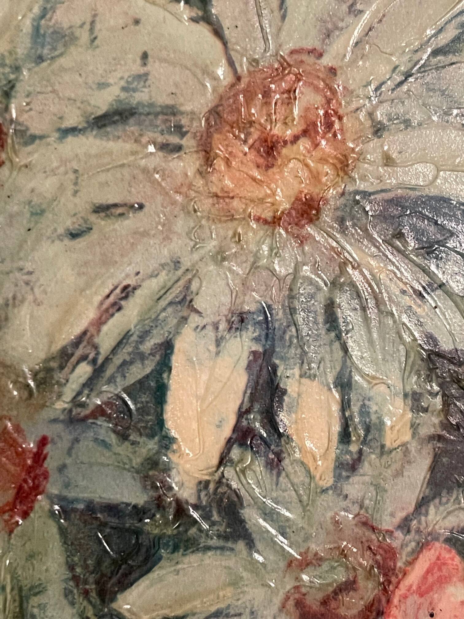 Oil painting on canvas bouquet of flowers g. dance