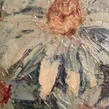 Tableau huile sur toile bouquet de fleurs g. danset