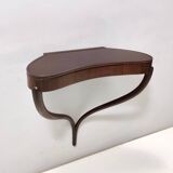 Ebonized Beech and Walnut Wall-Mounted Console Table
