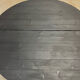Brutalist round table in burnt wood yakisugi