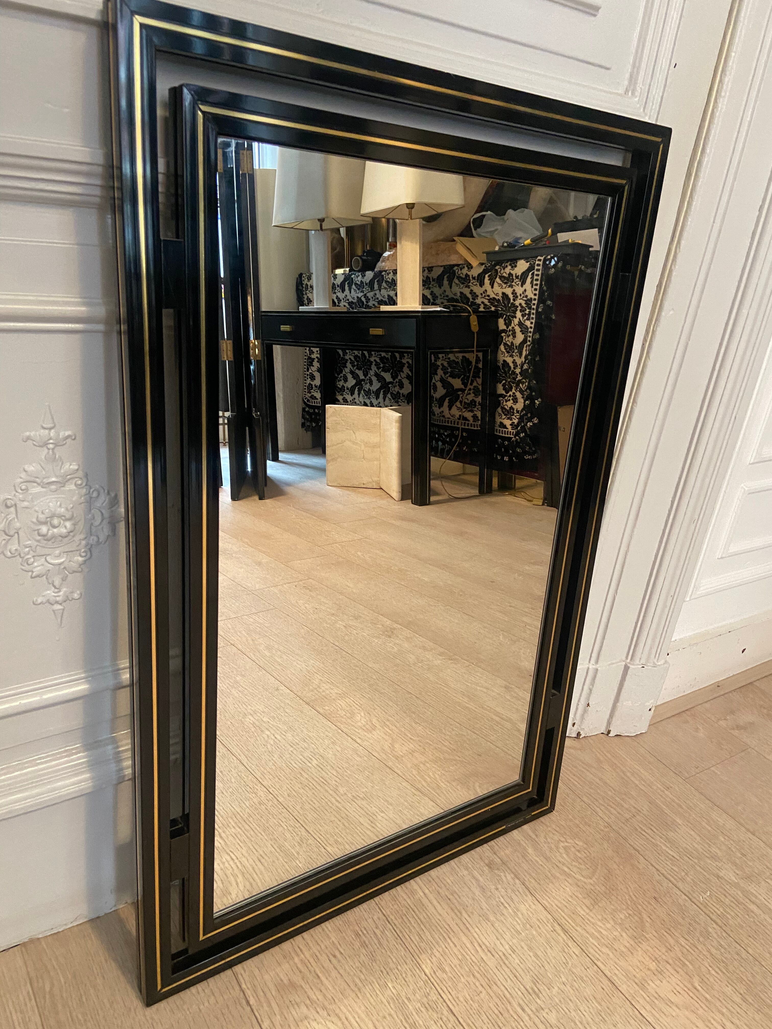 Mirror Pierre Vandel black and gold, 1970s