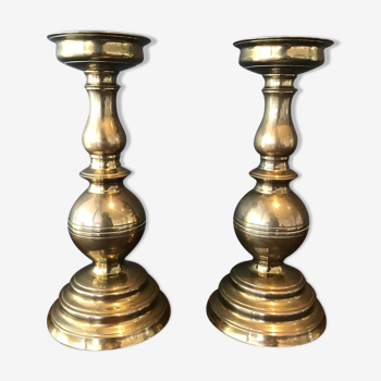 Pair of brass candlesticks