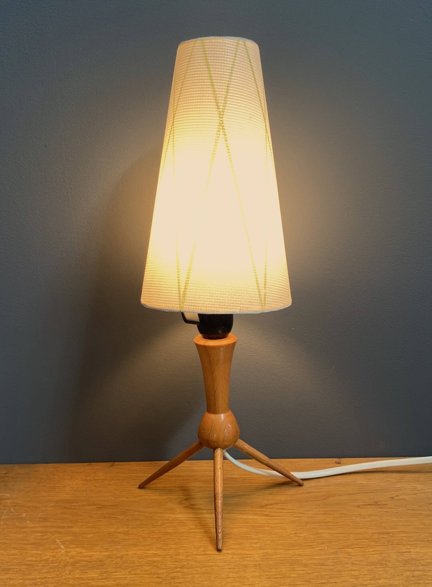 wood smalll table lamp 1960s