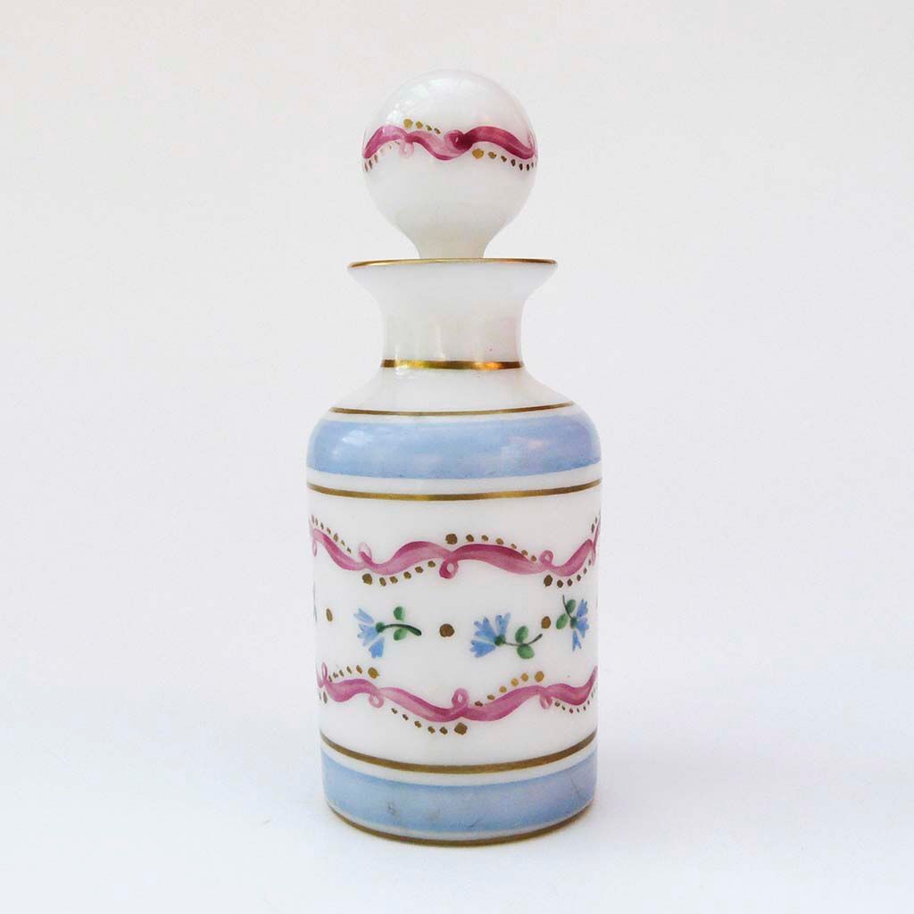 Bottle with floral decoration and antique gold edging