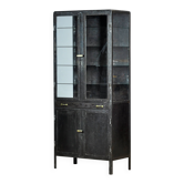 Polished iron medical cabinet, 1950s