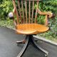 Fauteuil de bureau vintage pivotant – chêne et piètement tripode