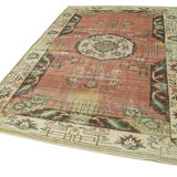 Tapis beige des années 1980 tissé à la main d'Anatolie 192 cm x 326 cm
