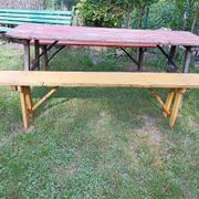 Table + 2 brewery benches - former brewery l.f. haag ingwiller - prey