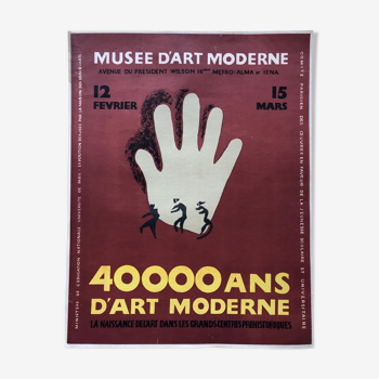 Affiche d'exposition entoilée, 40000 ans d'art moderne au Musée d'art moderne, Paris, 1953