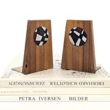 1960s Bookends | Set of 2 | Wood, Ceramic & Brass