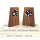 1960s Bookends | Set of 2 | Wood, Ceramic & Brass