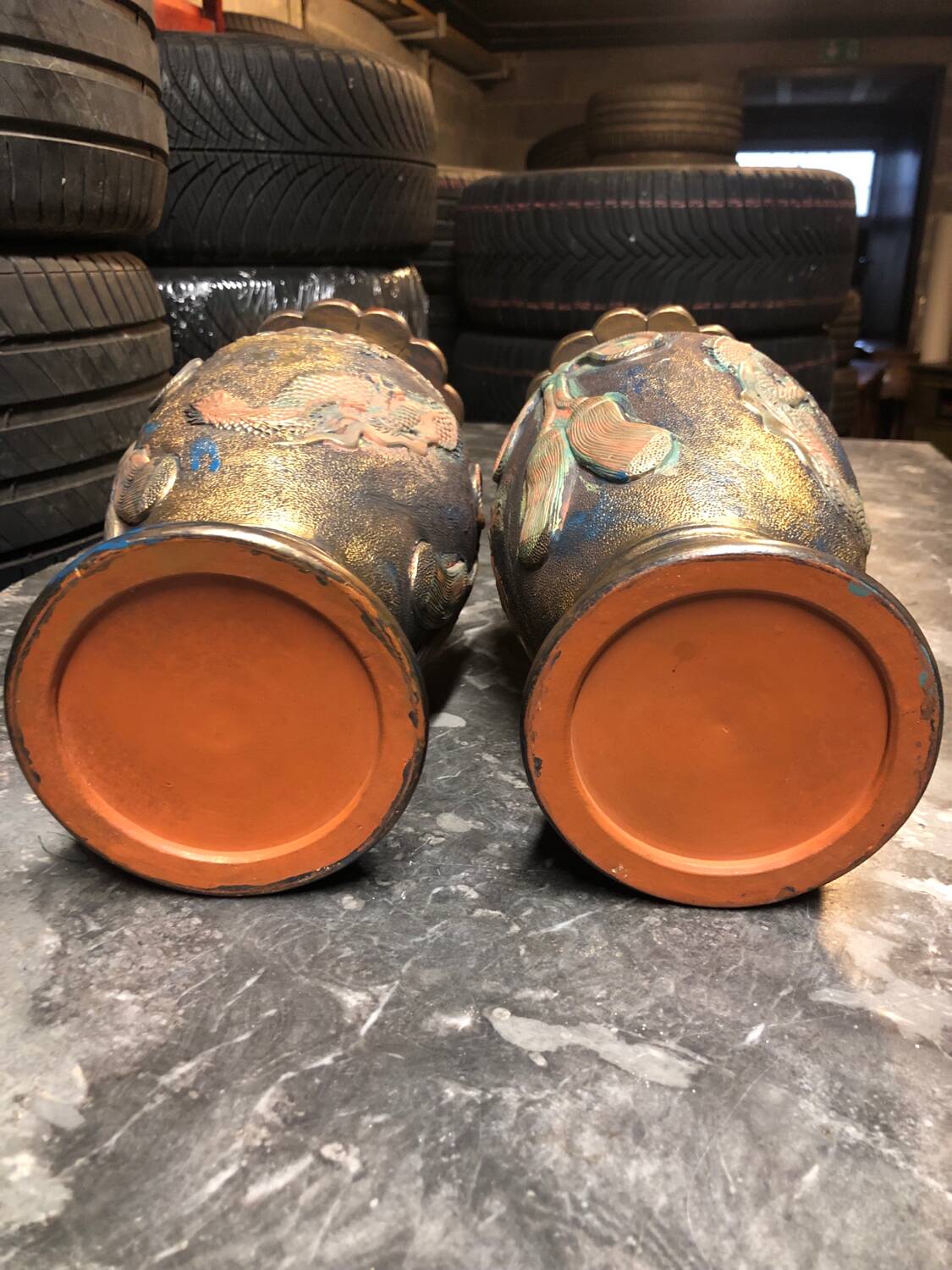Pair of vintage Asian vases
