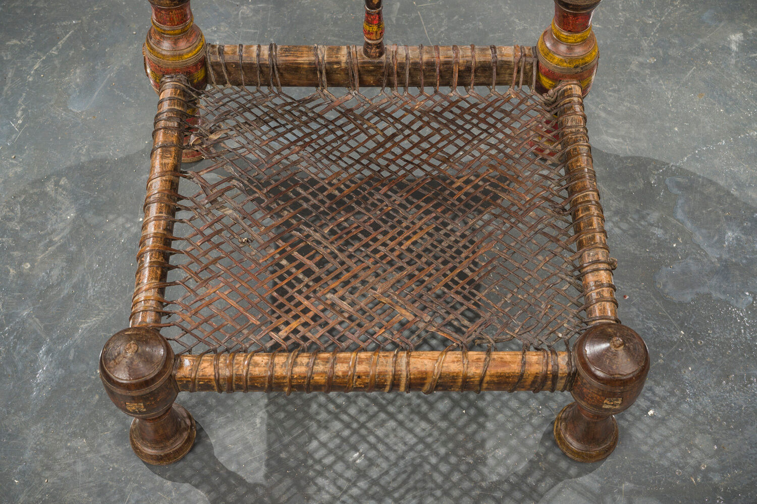 African Carved Wood & Rawhide Side Chair, 19th Century