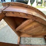 Table bureau d’angle coin en bois massif avec 1 tiroir