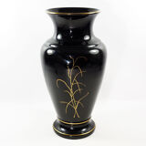 Art Nouveau vase in gold and silver enamelled glass hand painted