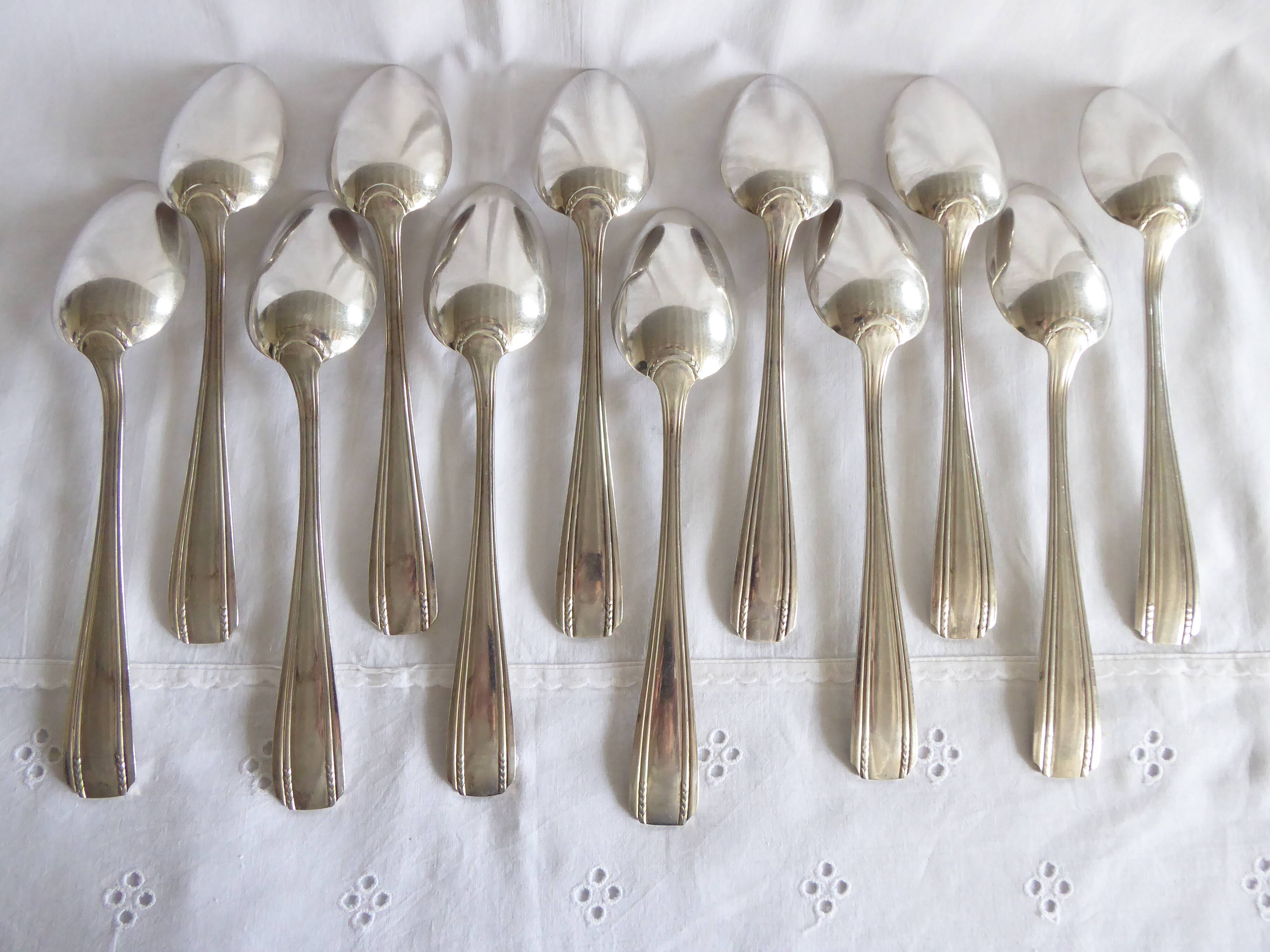 Orbrille JB silver metal cutlery set 37 pieces