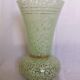 Green speckled glass vase from Clichy with gold threads.