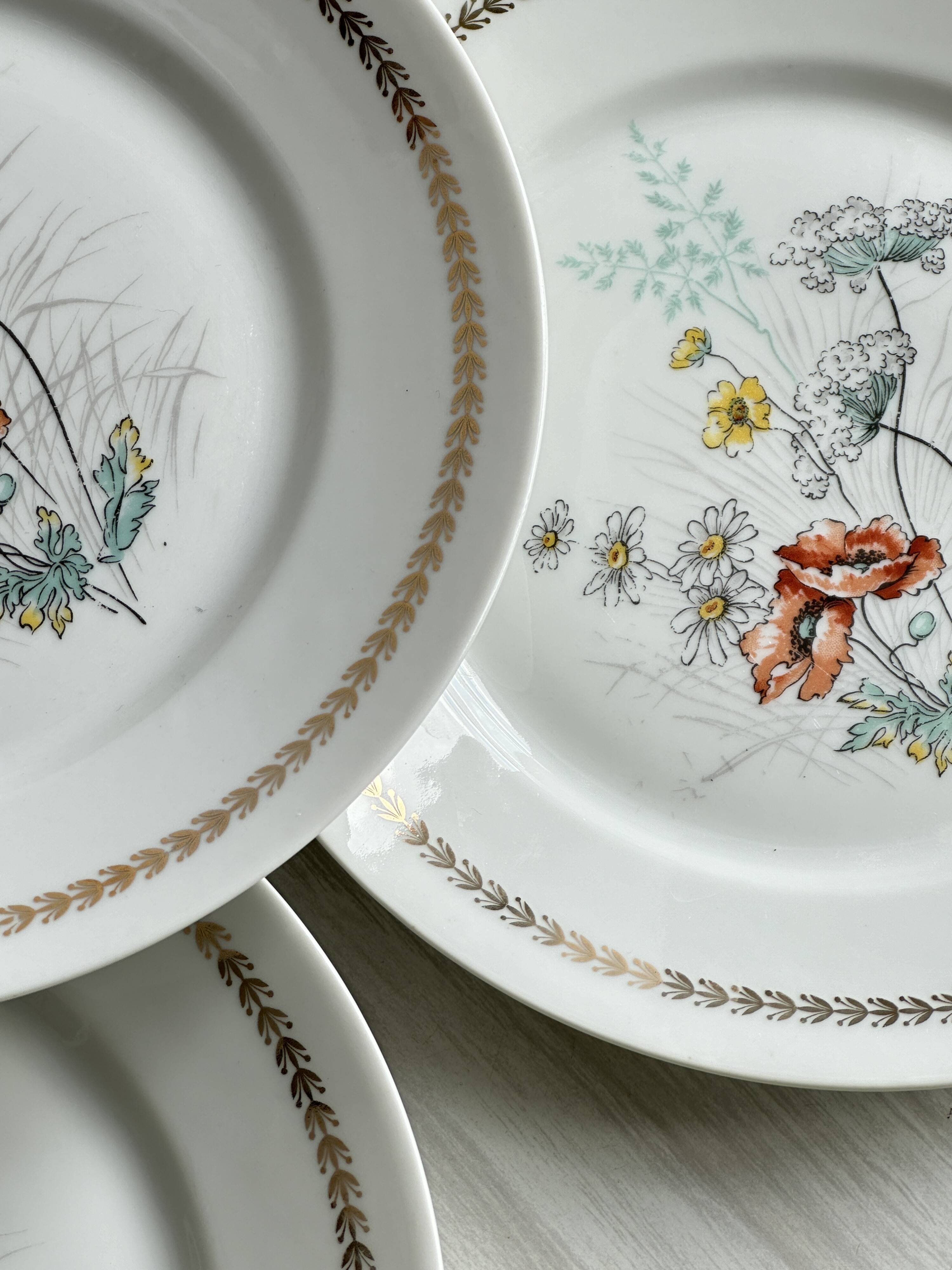 4 Vierzon Limoges porcelain plates.