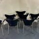 Fritz hansen & arne jacobsen (xxᵉ) – suite de 8 fauteuils en bois
