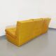 Suite de 3 chauffeuses Roche Bobois vintage en cuir jaune moutarde années 70