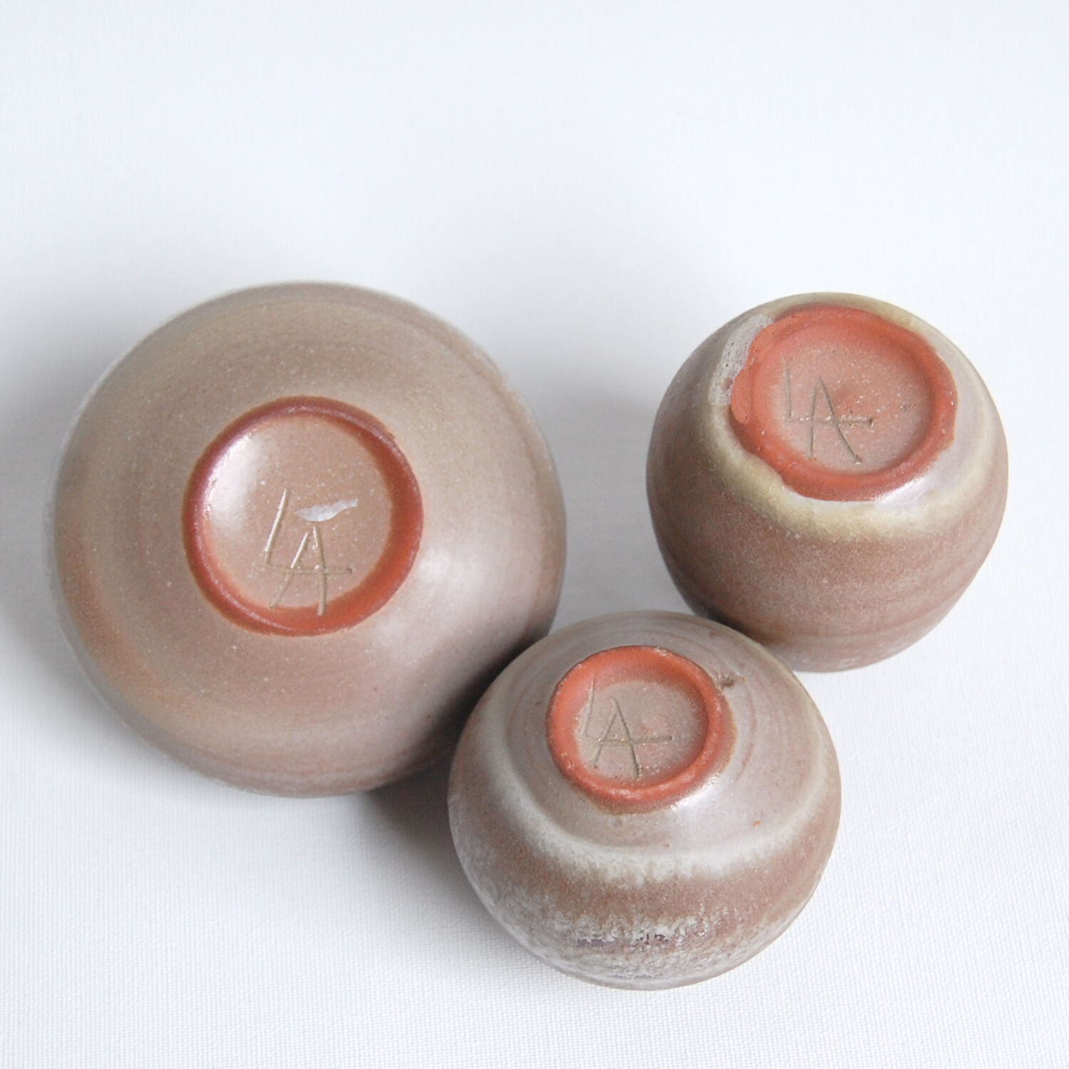 Trio de céramiques vintage cristalisées et oxydées par Antonio Lampecco