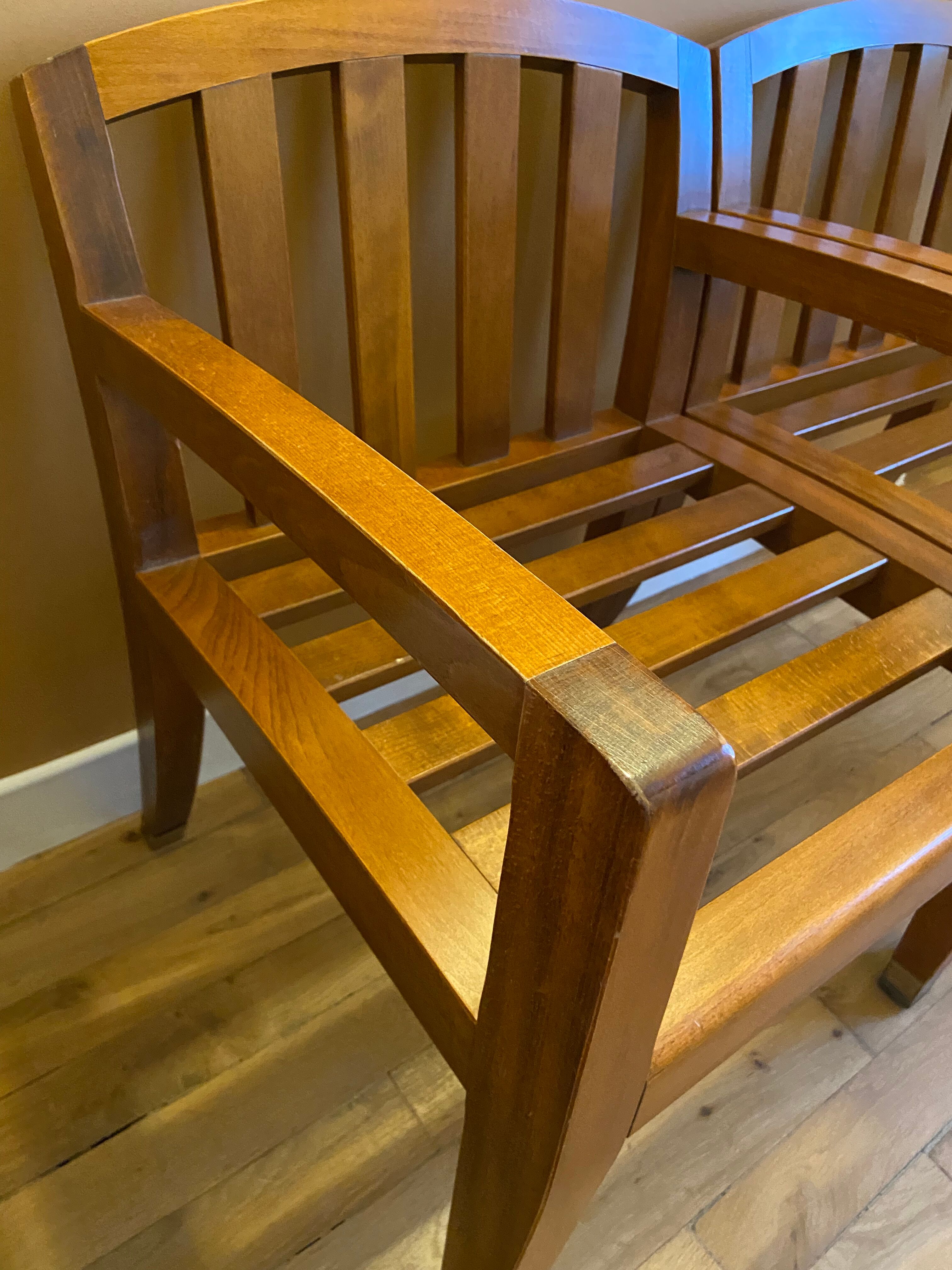 Pair of low armchairs