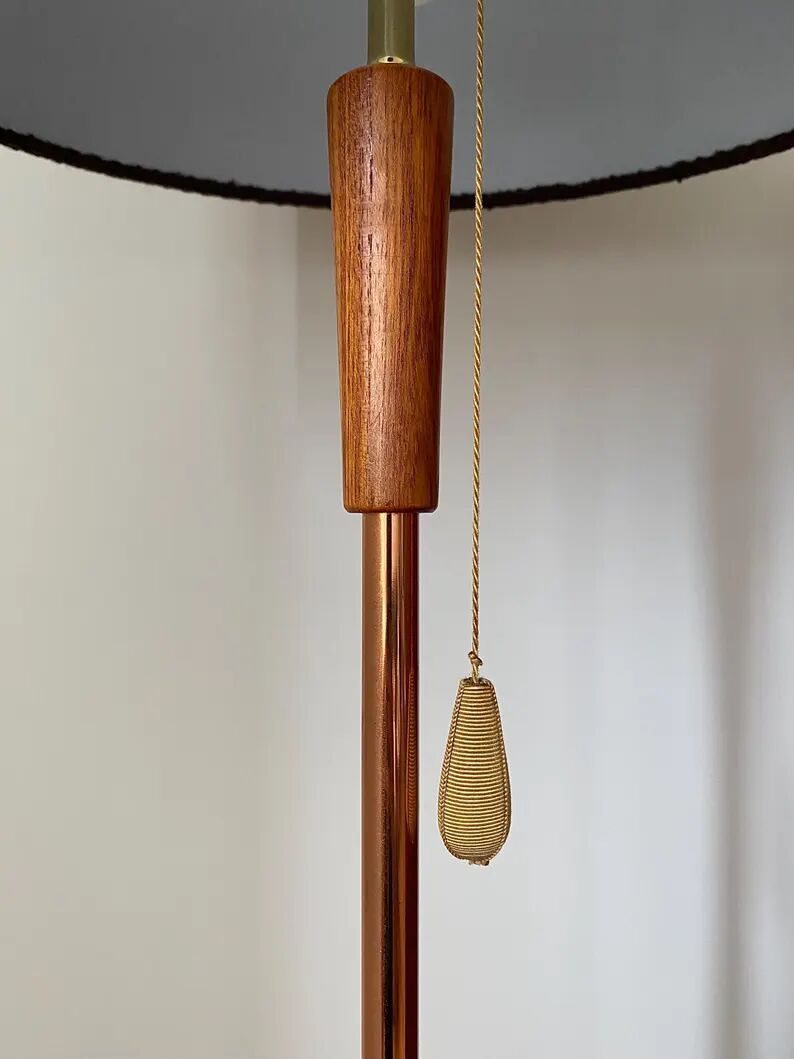 Danish floor lamp in teak and brass by Fog & Mørup 1960s