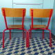 Paire de chaises d'école enfant vintage