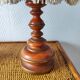 Pair of vintage turned wood lamps