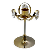 Bougeoir vintage en laiton plaqué or 24 carats et cristal Swarovski, Palwa, Hollywood Regency. Allem