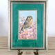 Vintage oil painting signed, robin, distressed frame.
