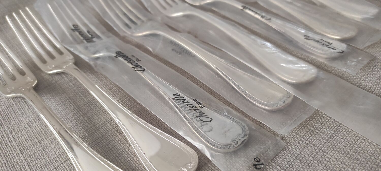 Set of 12 forks by Christofle