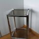 Chrome metal and smoked glass console