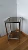 Console en métal chromé et verre fumé