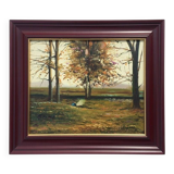 S. Vilata: Autumn Landscape (51 x 59 cm). Vintage 1970s