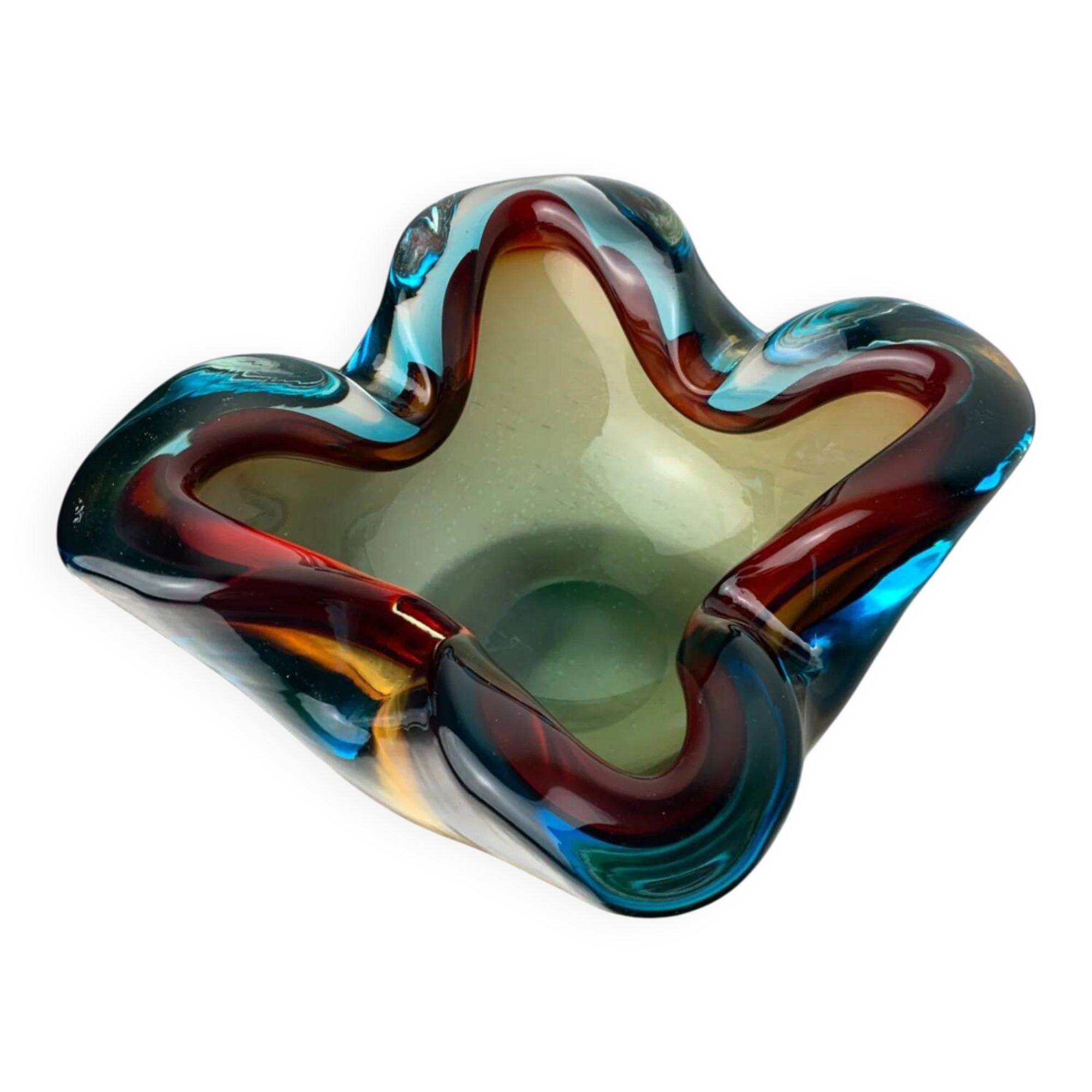 Vide poche Sommerso par Flavio Poli pour Seguso en verre de Murano, Italie, années 1970